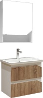 Grossman Мебель для ванной Инлайн 60 подвесная белая/дуб сонома